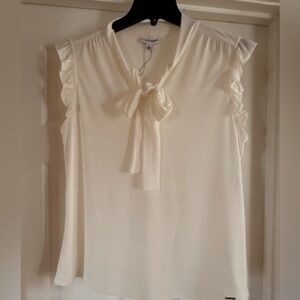 Calvin Klein Cream Ruffle Blouse